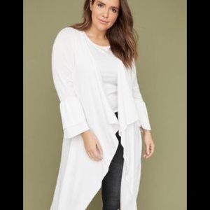 NWT Lane Bryant long cardigan with ruffle sleeve